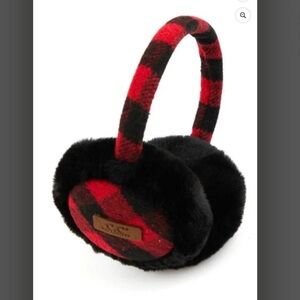 C.C red and black buffalo plaid earmuffs New without tag